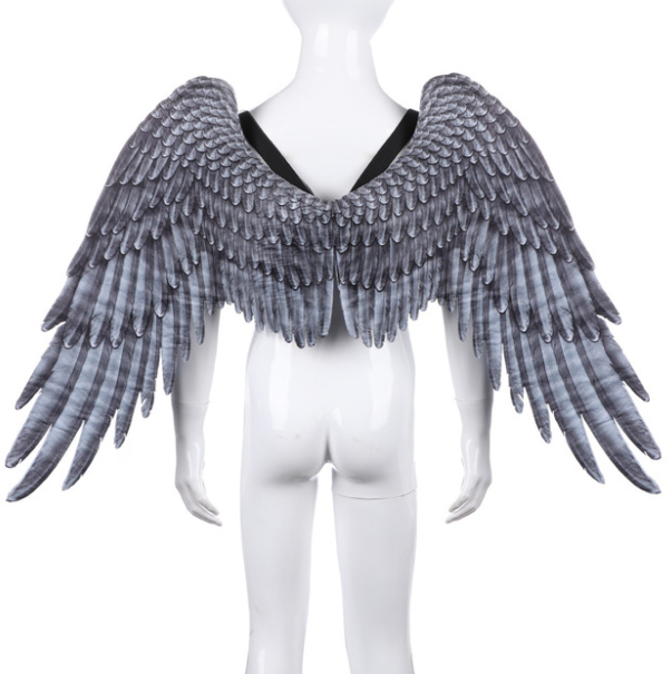 Angel wings theme cosplay accessory for kids with elastic straps.