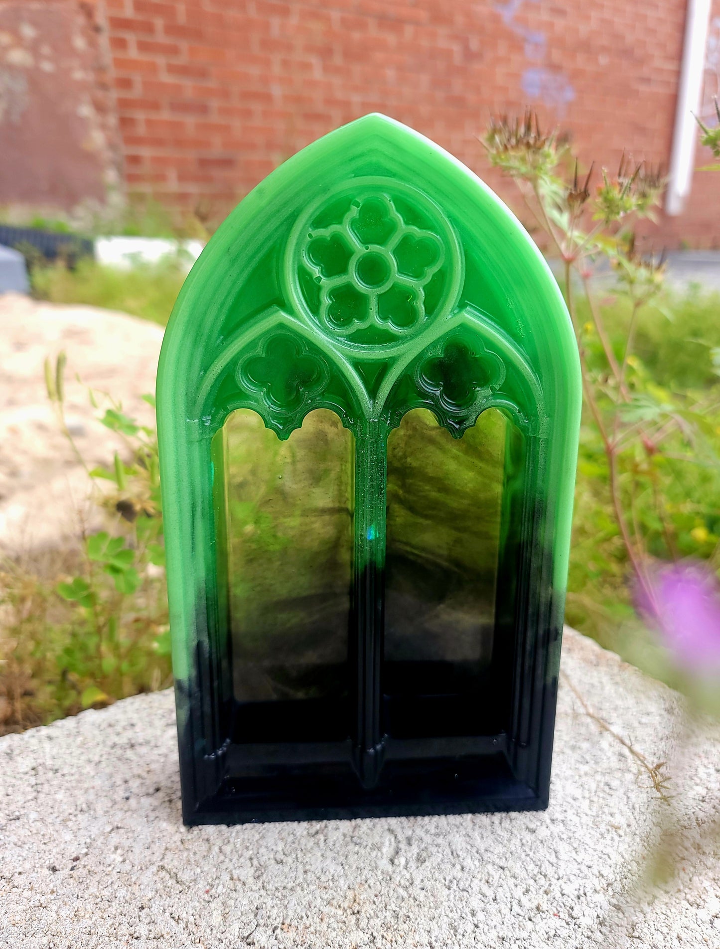 Handmade Black & Green Cathedral Arch Display
