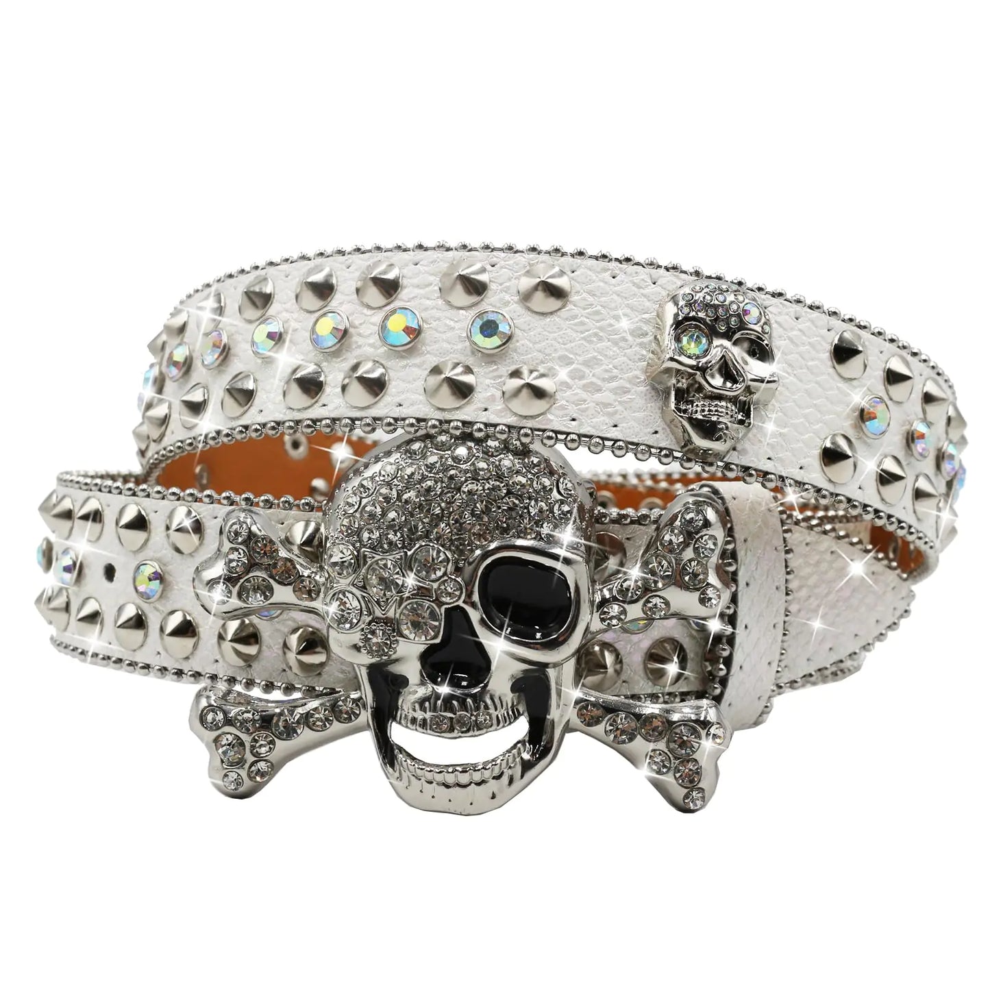 Studded Skull Rhinestone Belt