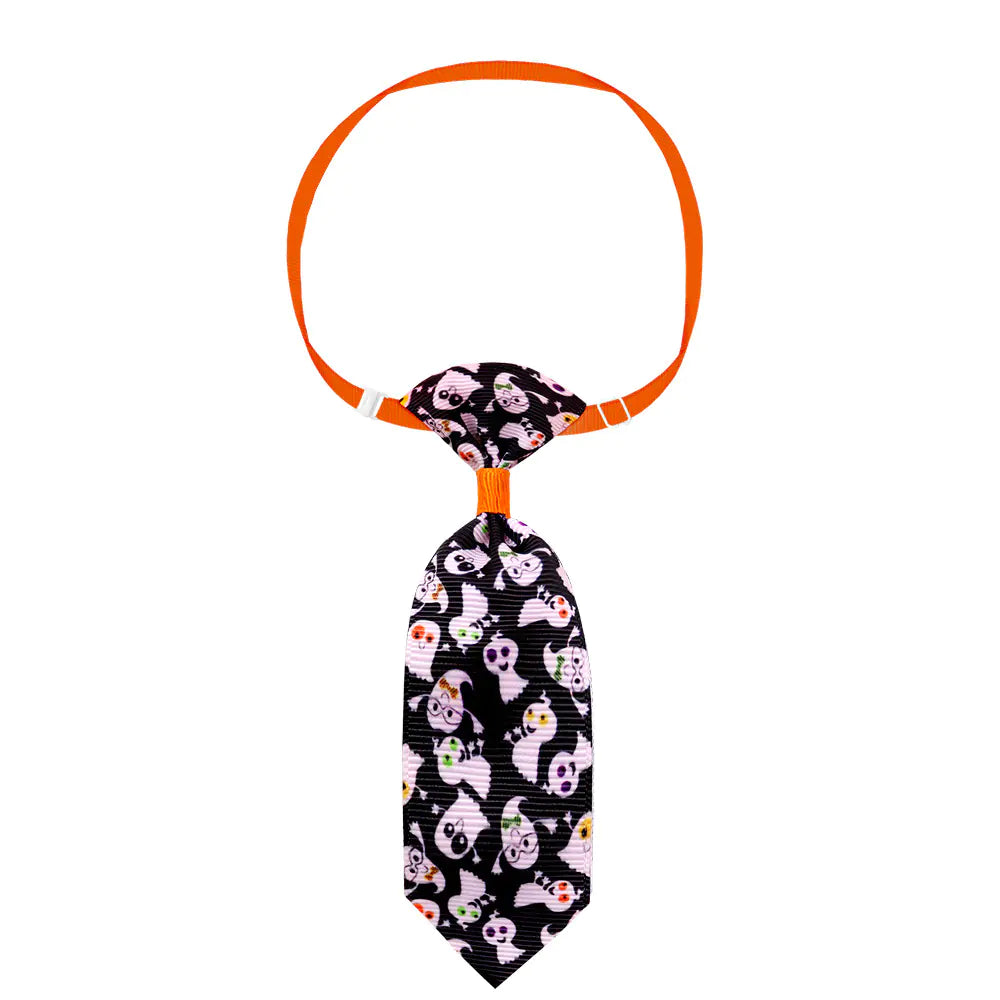 Wonderland Pet Spooky Necktie with skull motifs for cats and small dogs.