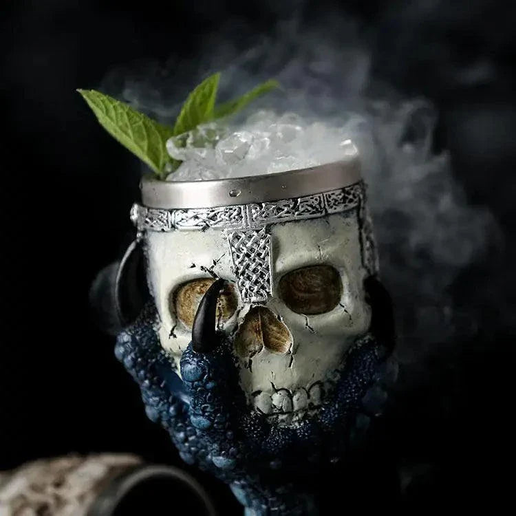 Skull Goblet in vibrant green resin with unique skull design, ideal for parties and home decor.