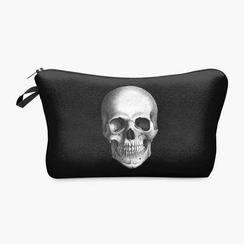 3D Printed Skull Polyester Cosmetic Bag