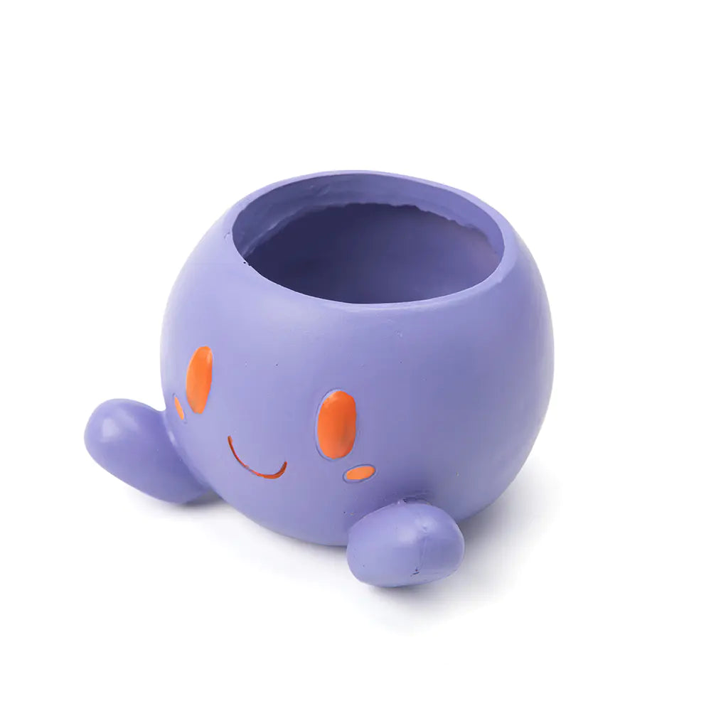 Zi-purple Oddish planter with a cute design, ideal for succulents.