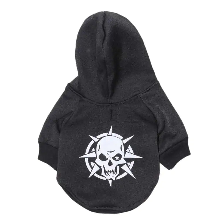 Skull Print Fleece Pet Hoodie