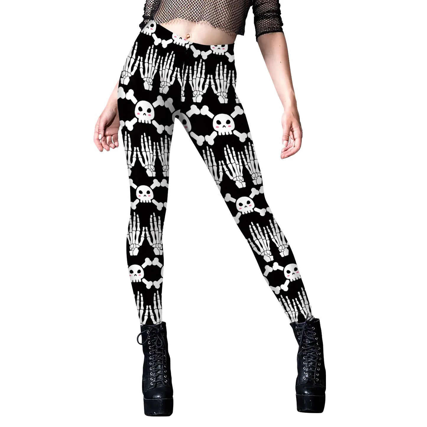 ladies-spooky-skull-yoga-leggings