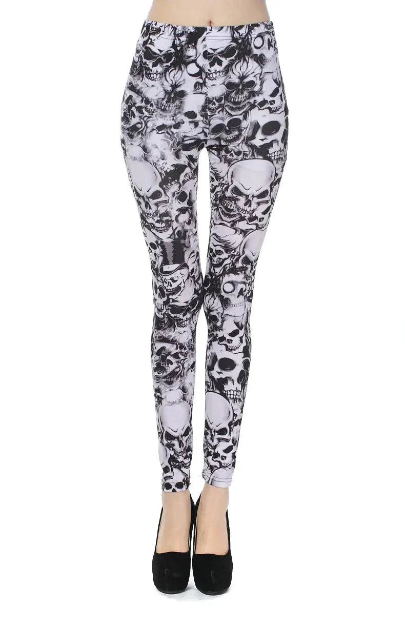 Printed Skull Milk Silk Leggings