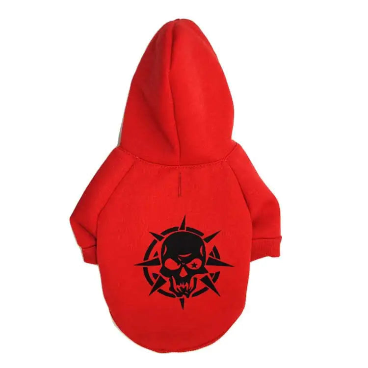 Skull Print Fleece Pet Hoodie