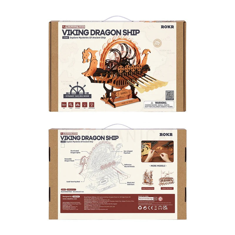 Viking Dragon Ship Mechanical 3D Wooden Puzzle