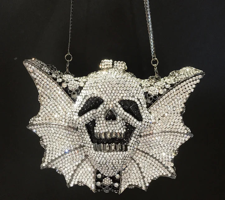 Gothic Crystal Skull Evening Clutch