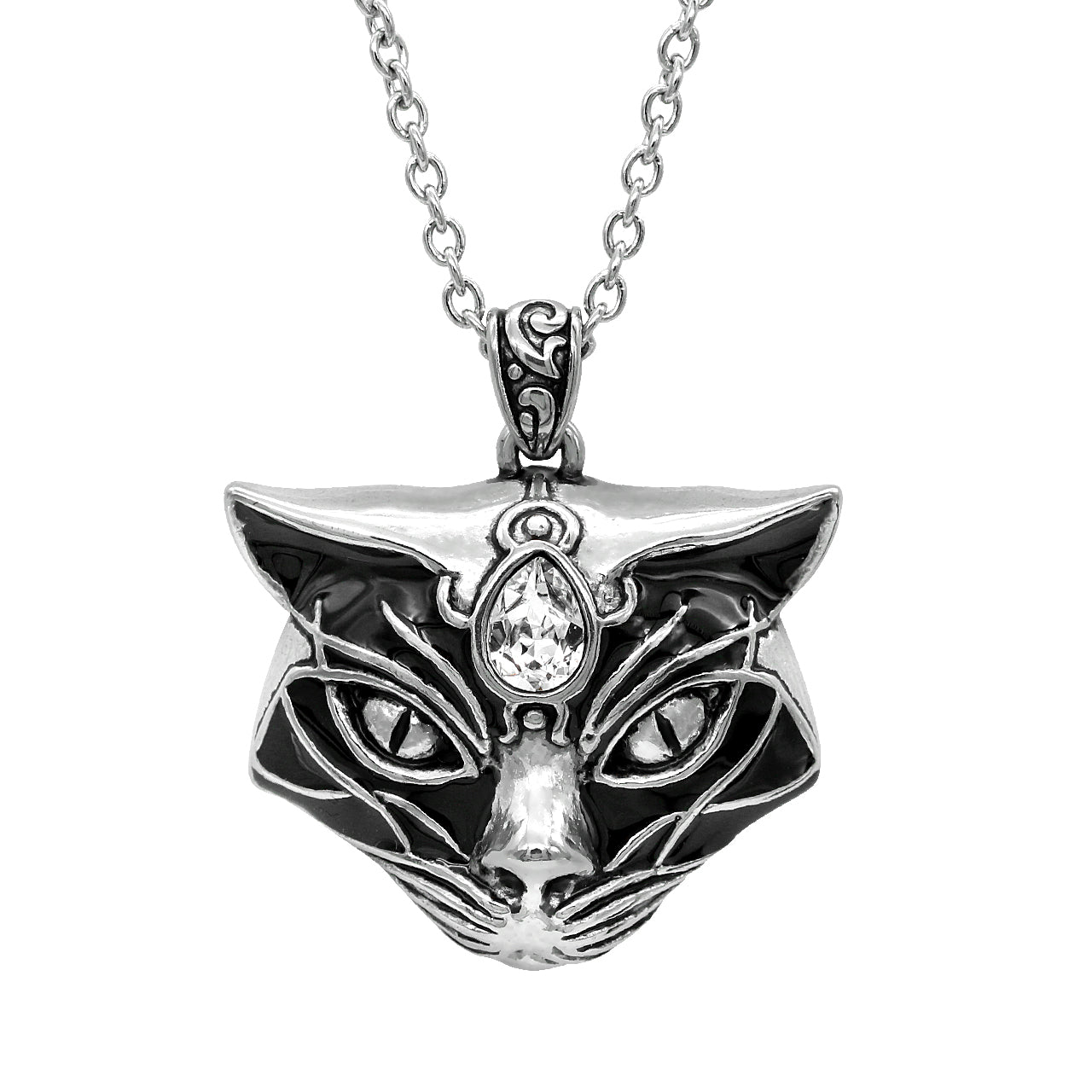 Black Magic Cat Head Necklace