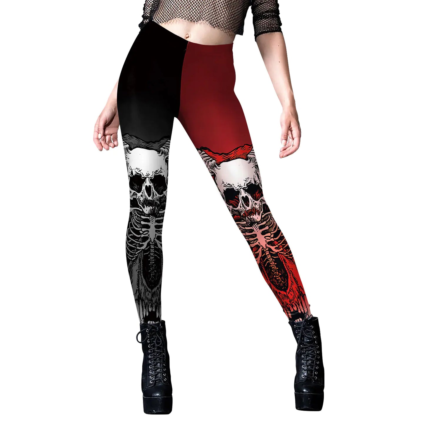 ladies-spooky-skull-yoga-leggings