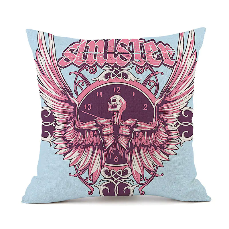 Custom Skull Linen Cushion Cover
