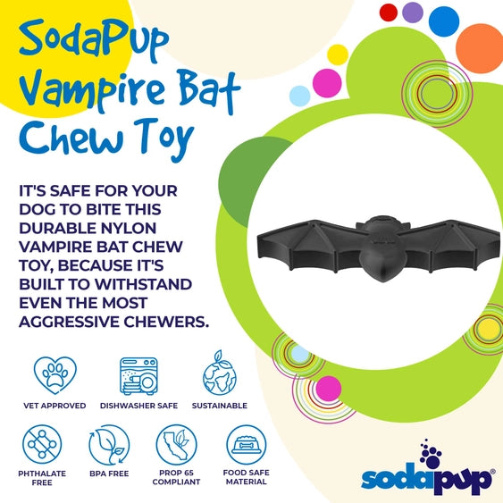 Halloween Bat Durable Nylon Chew Toy For Dogs - Black