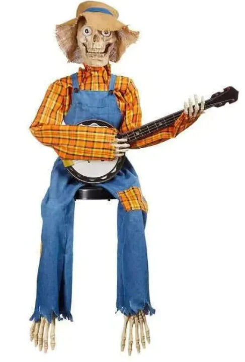 Spooky Banjo Skeleton Decor