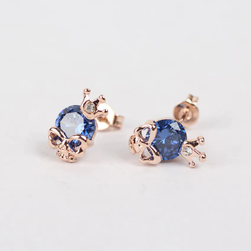 Regal Skull Crystal Studs