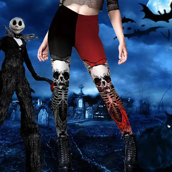 ladies-spooky-skull-yoga-leggings