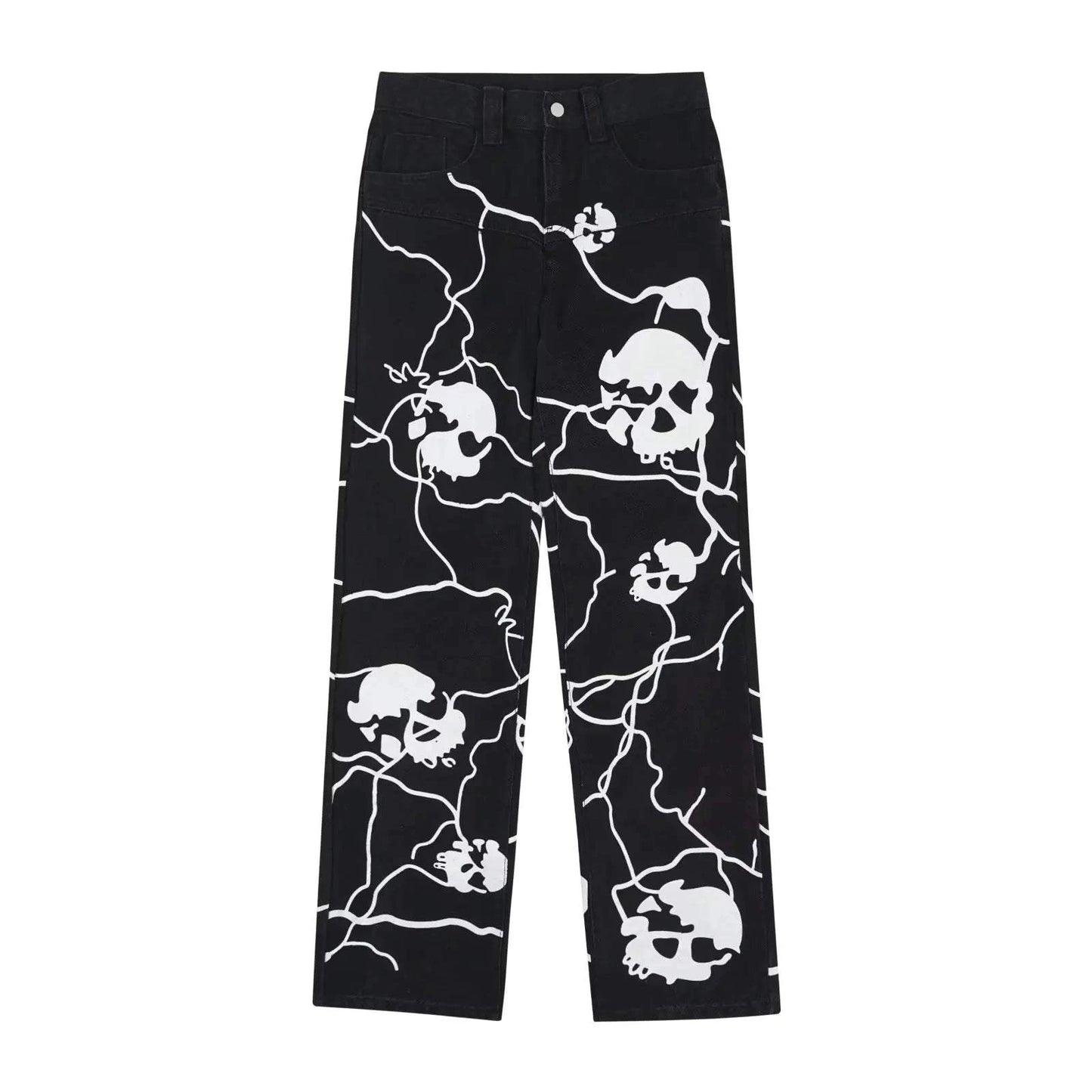 Lightning Skull Denim Trousers