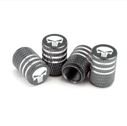 Skull Accent Tire Valve Caps