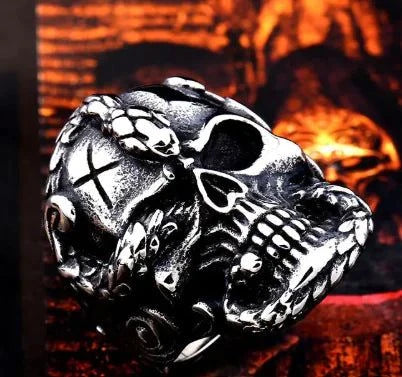 Vintage Skull Titanium Ring
