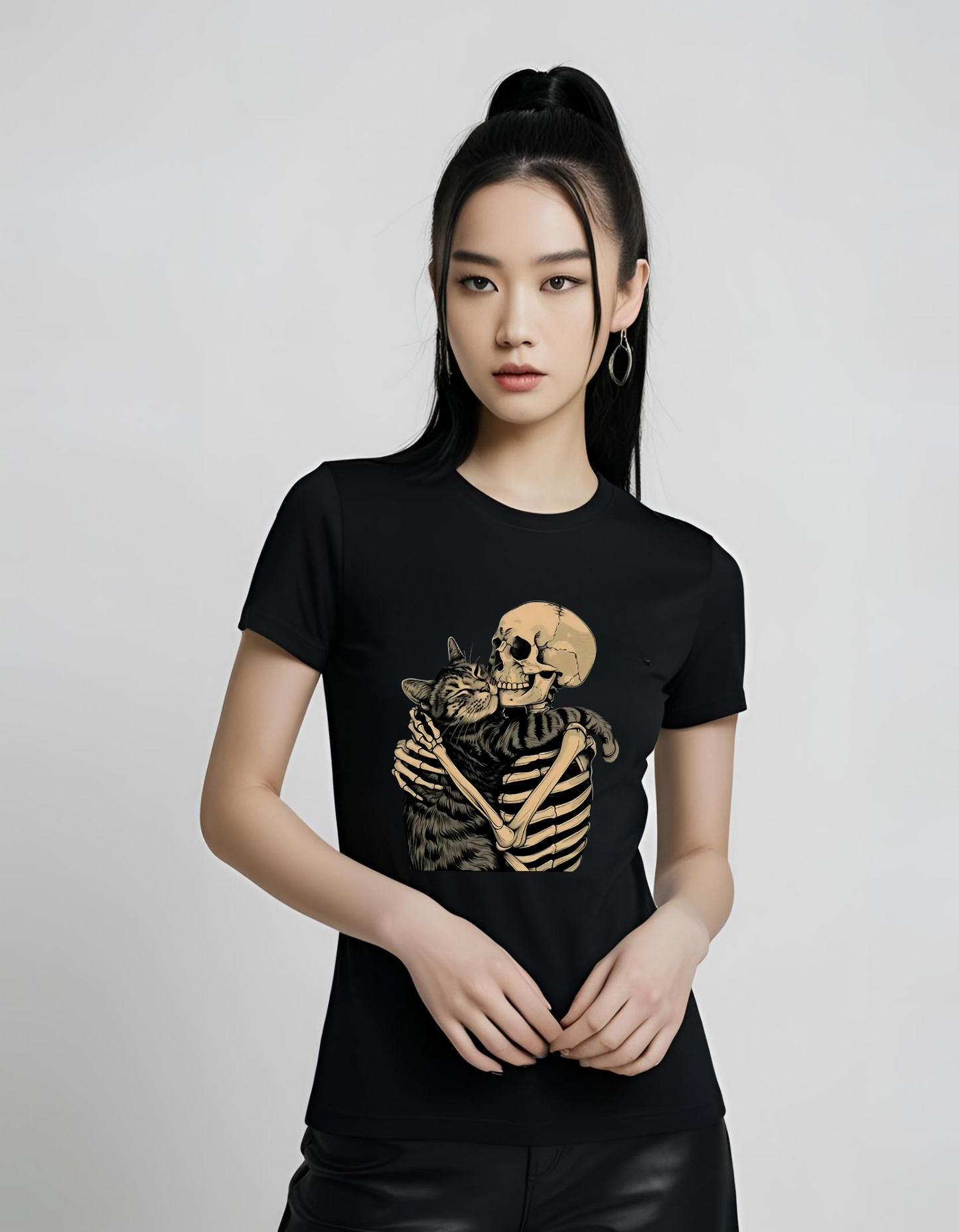 Cat and Skeleton Best Friends T-Shirt