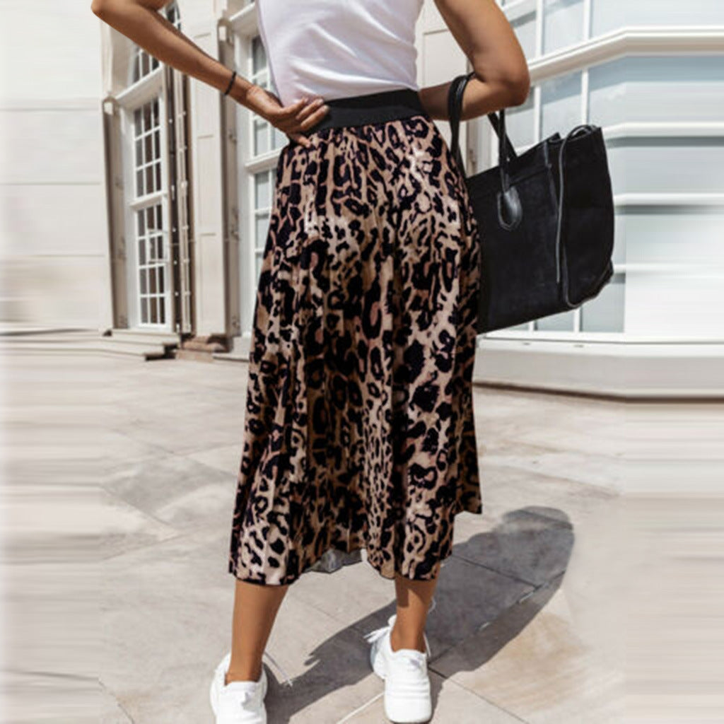 Leopard Print A-Line Mini Skirt