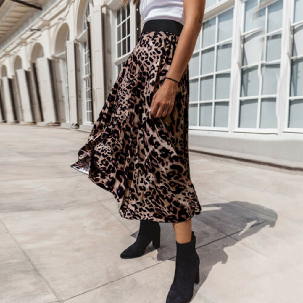 Leopard Print A-Line Mini Skirt