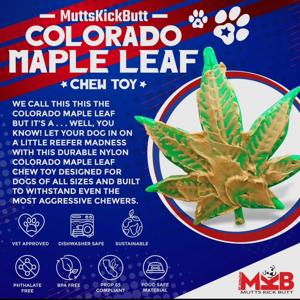 MKB Colorado Maple Leaf Dog Chew Toy