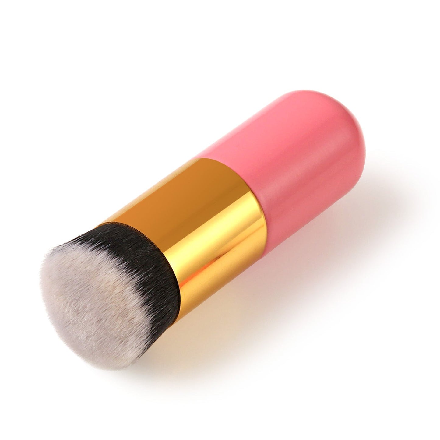 Flawless Finish Foundation Brush with synthetic bristles and pink gold handle.