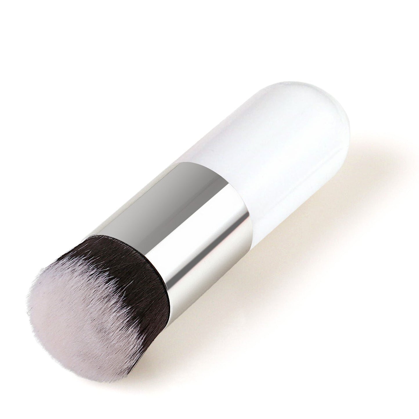 Flawless Finish Foundation Brush with metal handle and soft synthetic bristles for smooth makeup application.