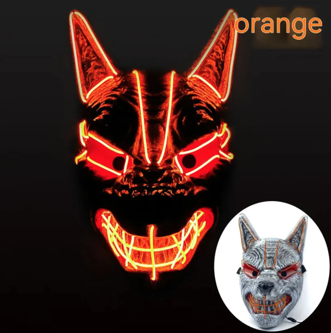 LED Glow Halloween Full-Face Mask