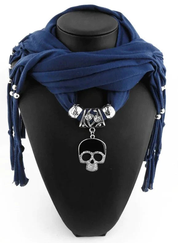 Alloy Skull Pendant Scarf with Skull Design