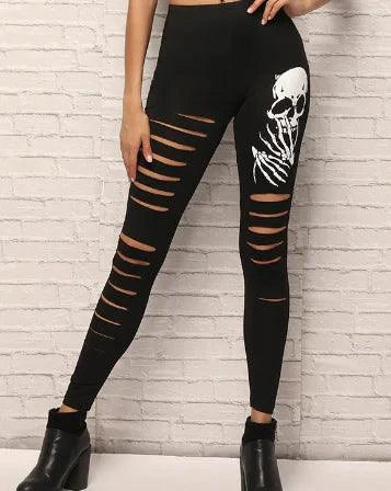 Sass Grabbin' Skull Print Leggings