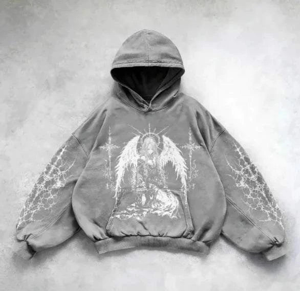 Vintage Skull Print Hoodie