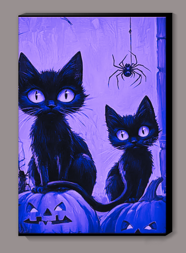 Amethyst Black Cat Canvas Prints