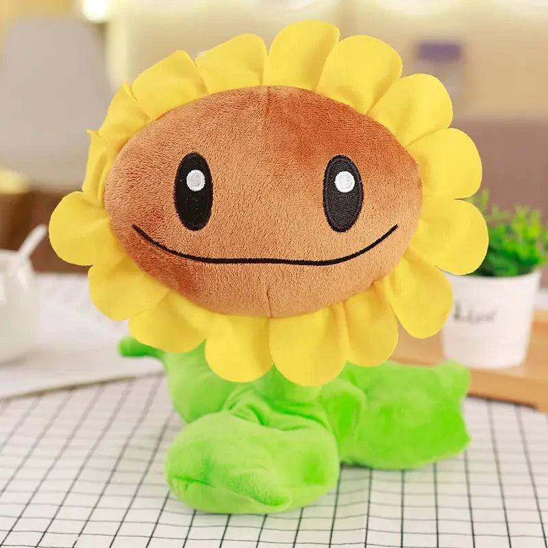 Large Plush Sunflower from Plants vs. Zombies, soft PP cotton, 30cm, vibrant design, perfect for kids 3+.