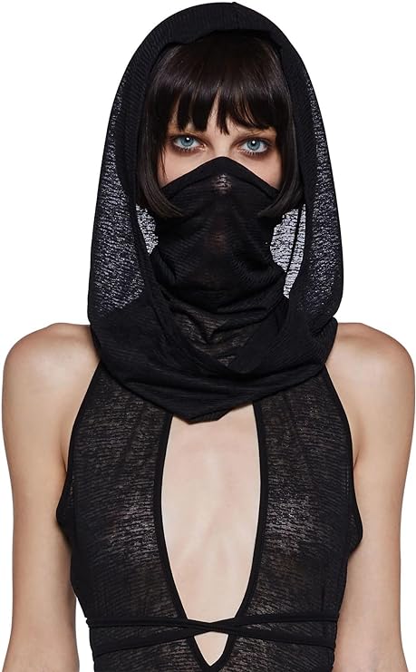 High Slit Sheer Gothic Dress for Women