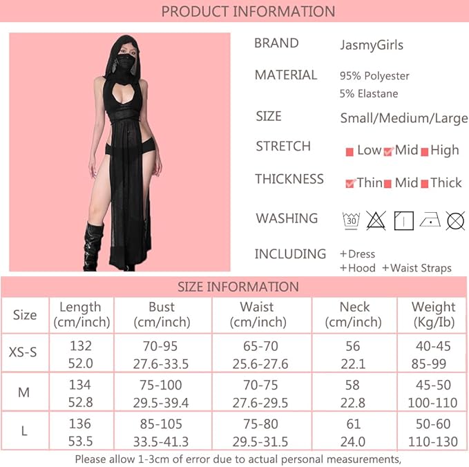High Slit Sheer Gothic Dress for Women