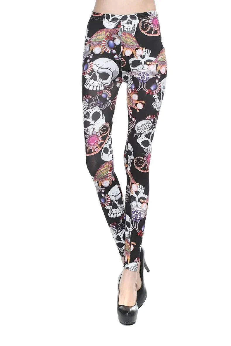 Printed Skull Milk Silk Leggings