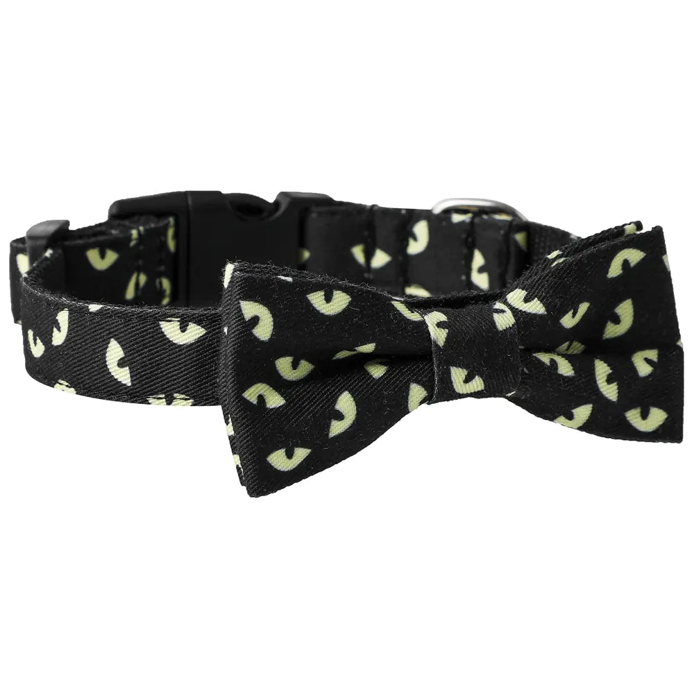 Gothic charm pet collar with spooky ghost eyes design, perfect for stylish pets.