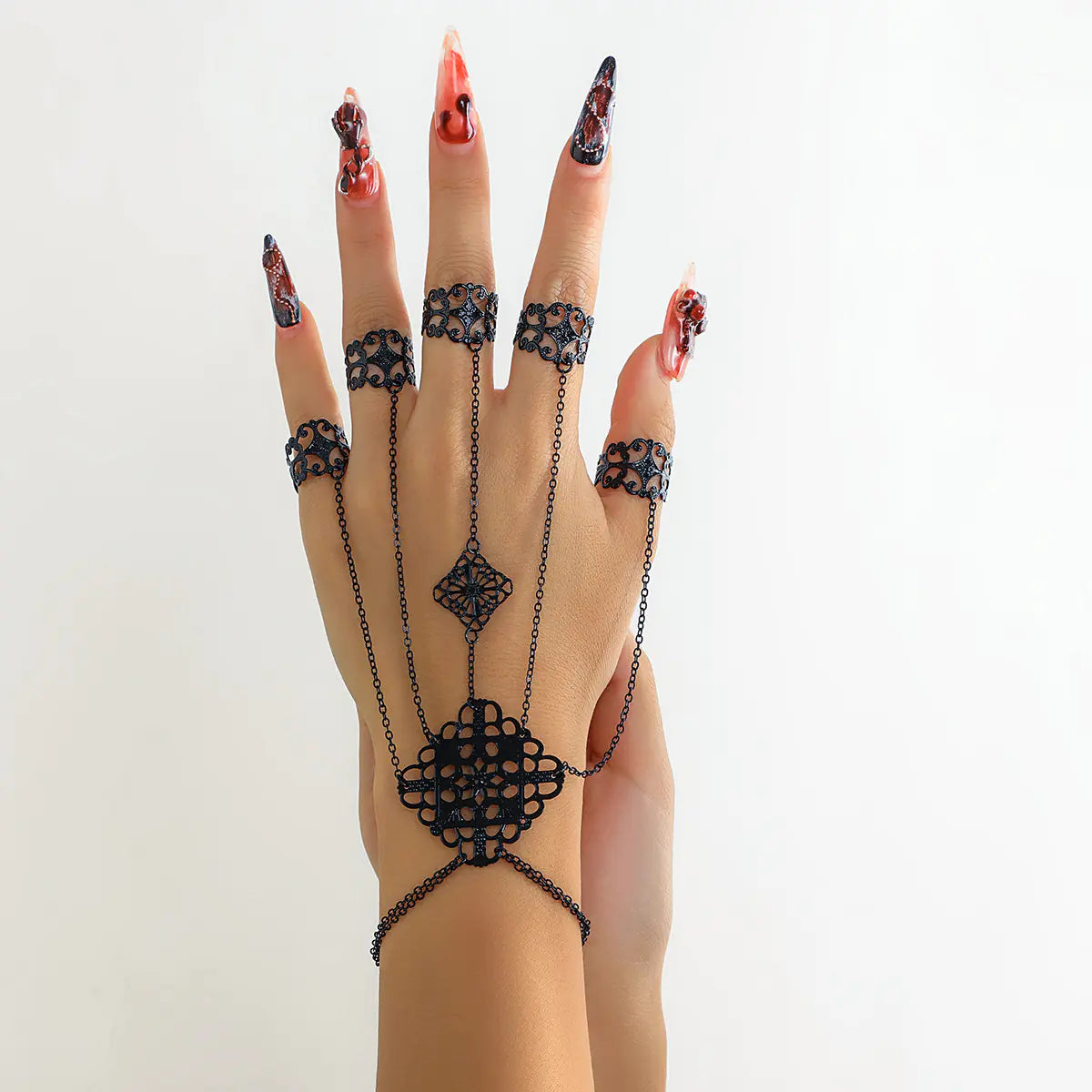 Gothic Tassel Finger Bracelet
