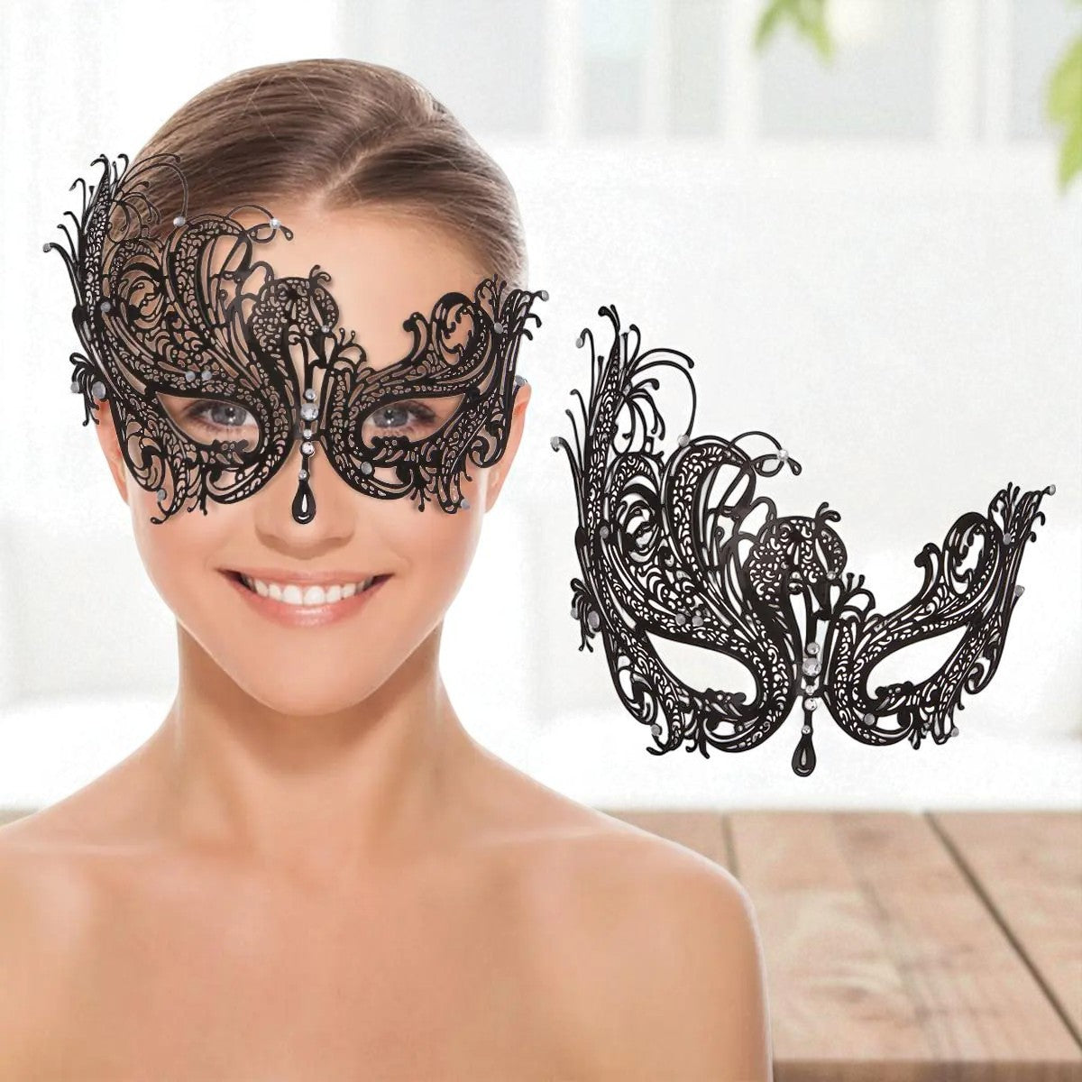 Venetian Phoenix Mask - Women's Metal Costume for Parties