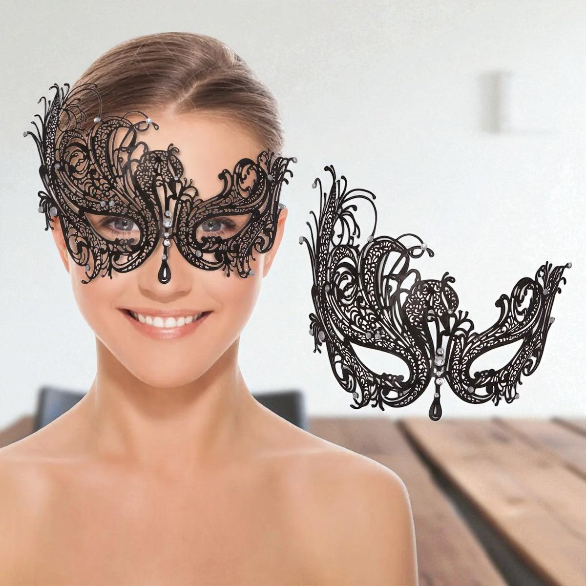 Venetian Phoenix Mask - Women's Metal Costume for Parties