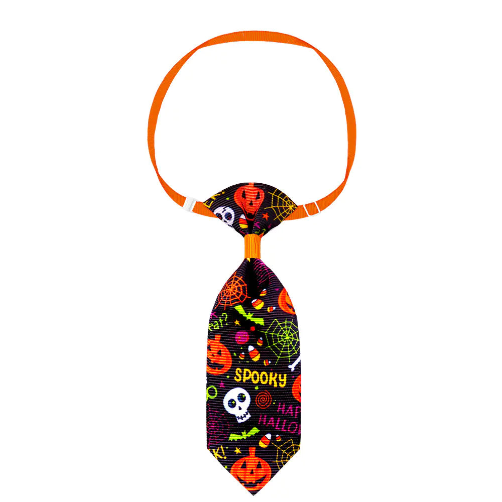 Wonderland Pet Spooky Necktie Series with Halloween skull motif for cats and small dogs.