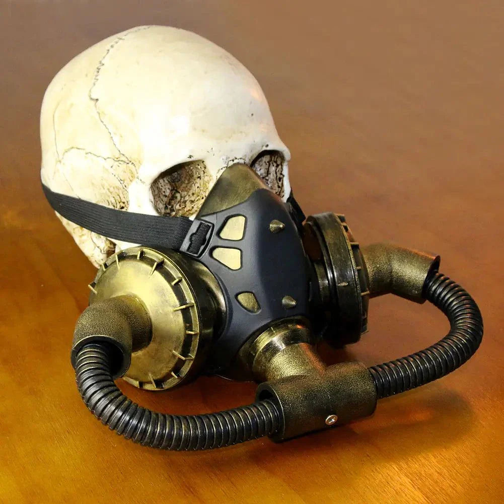 Vintage old bronze and black skull masquerade mask for Halloween and costume parties.