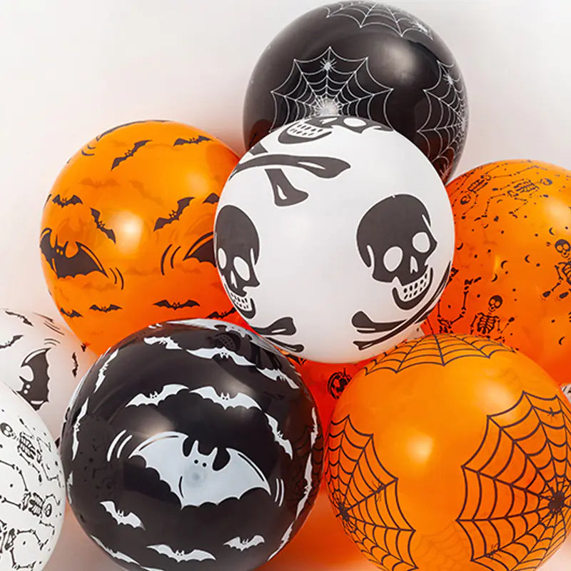 Spooky Skull Black Balloons Set