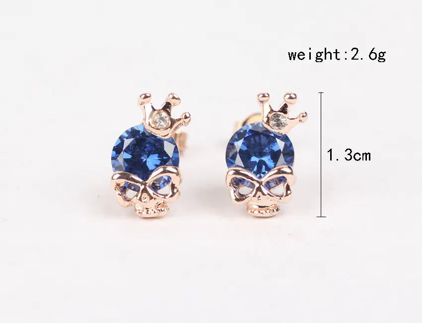 Regal Skull Crystal Studs