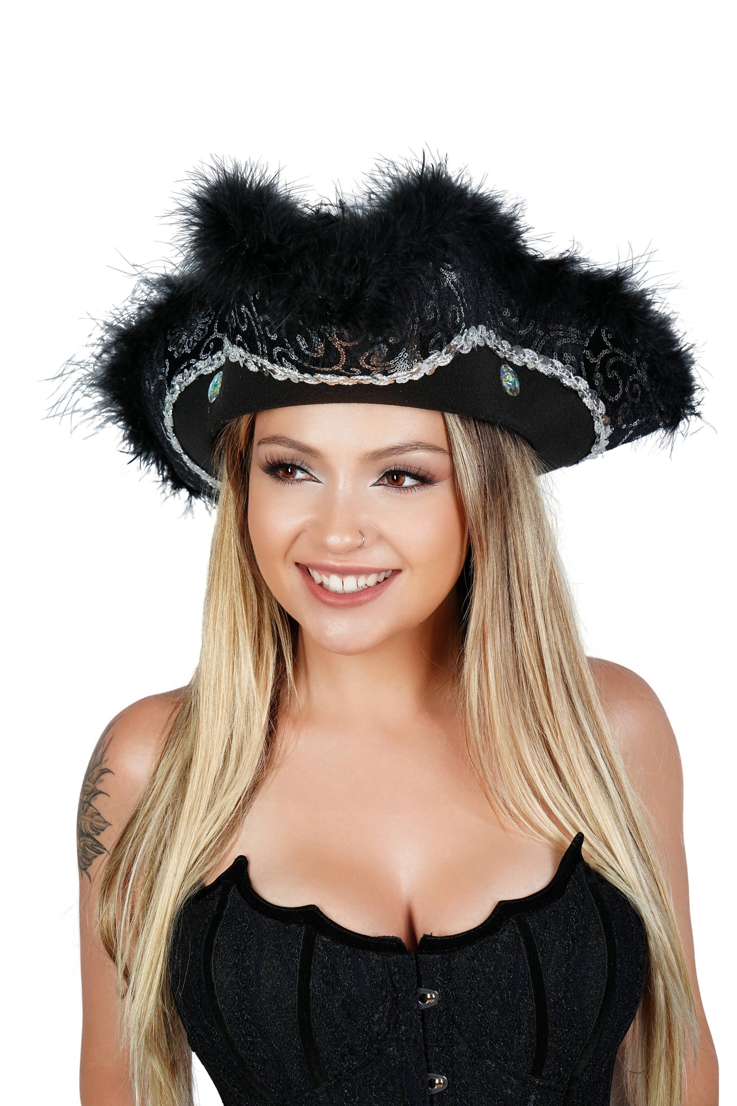 Western Fashion - THREE POINT FURRY PIRATE HAT