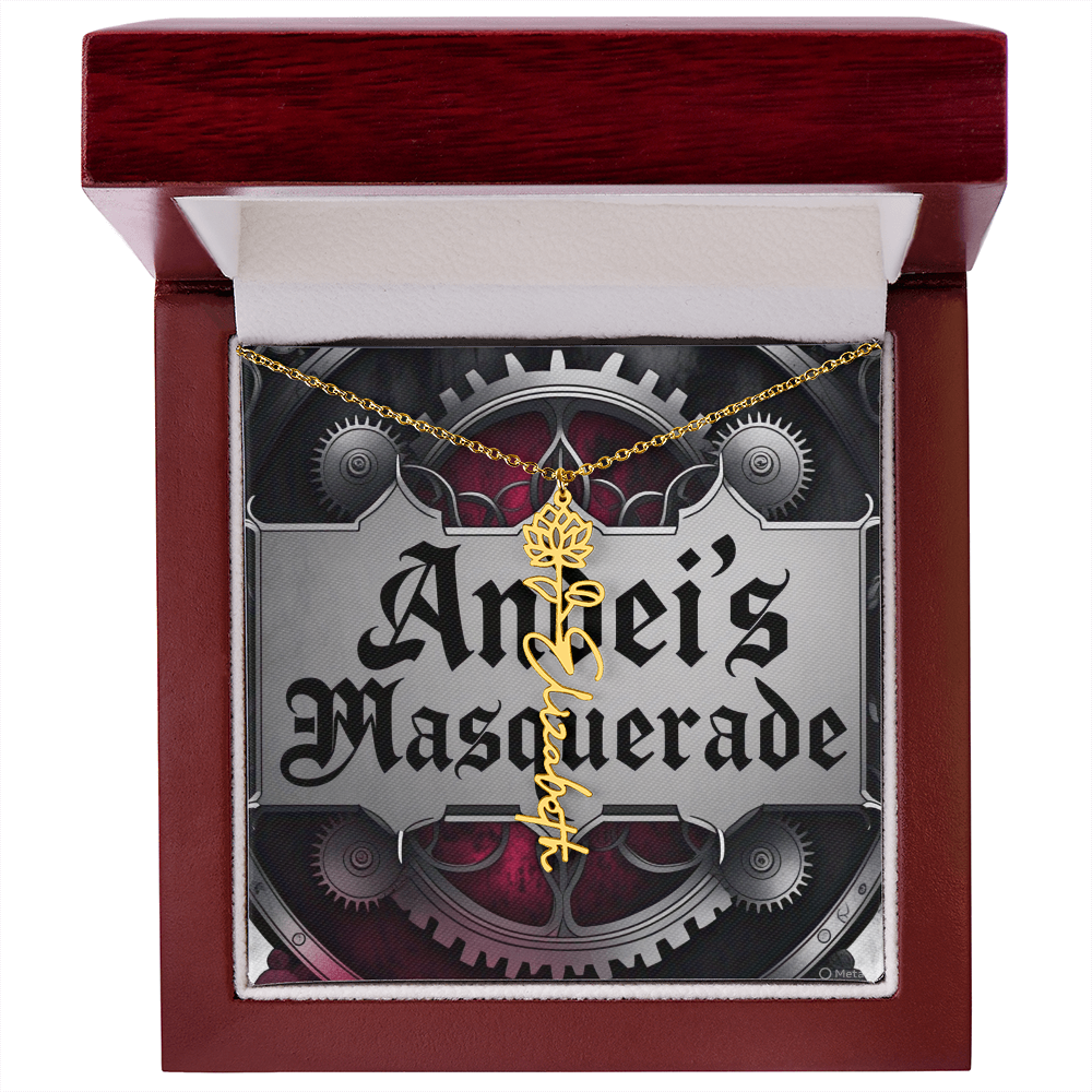 Custom Flower Name Necklace