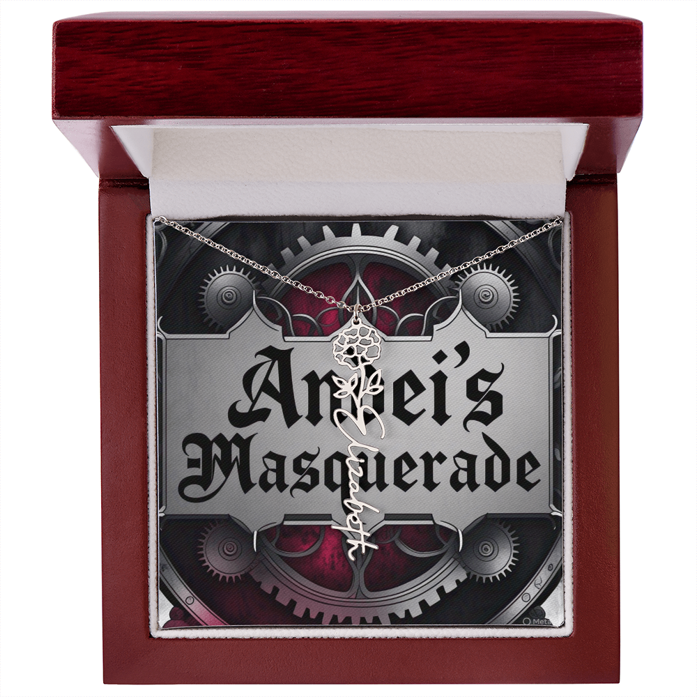 Custom Flower Name Necklace