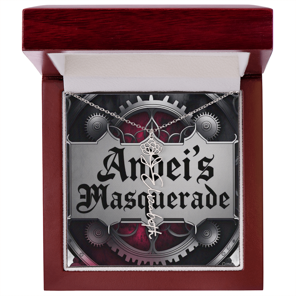 Custom Flower Name Necklace